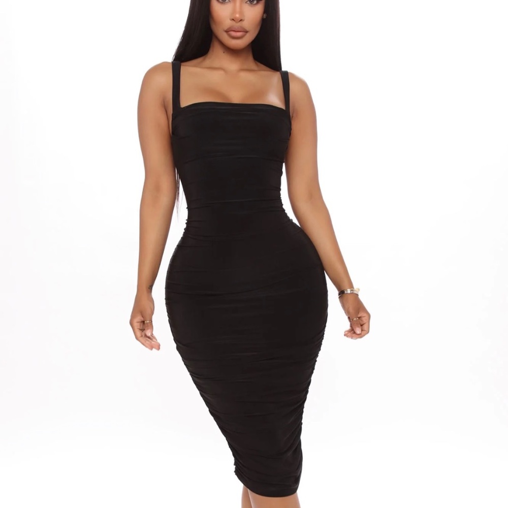 Black midi dress